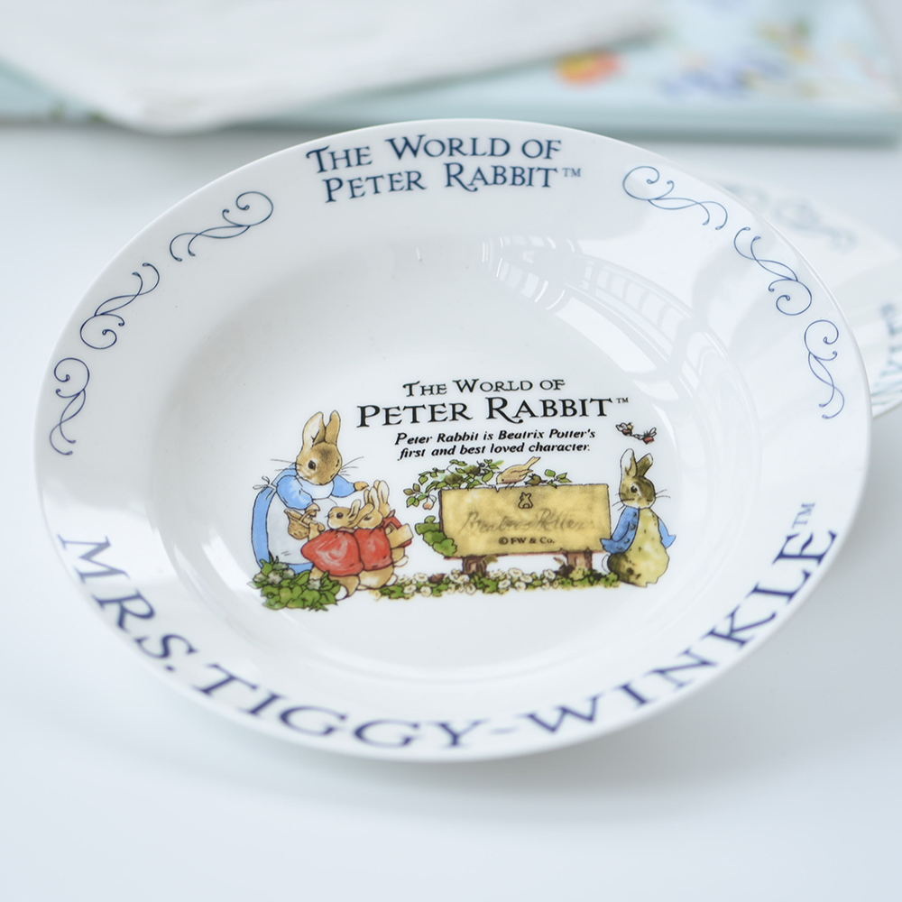Export British cute cartoon home deep vegetable plate rice pan snack fruit plate creative bone porcelain tableware daily bowl