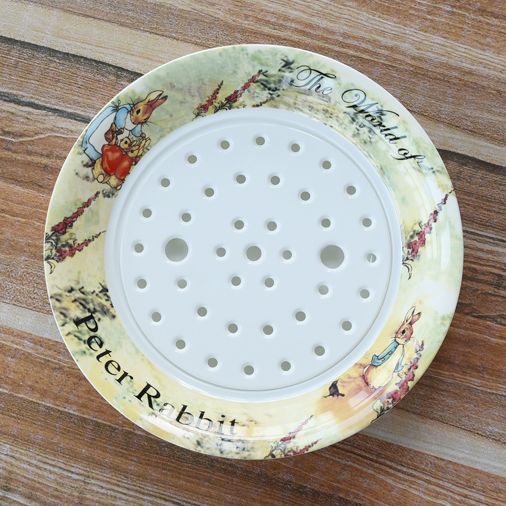Bone porcelain households eat dumpling plate cute cartoon fruit leaching plate ceramic daily water separate dish big soup bowl