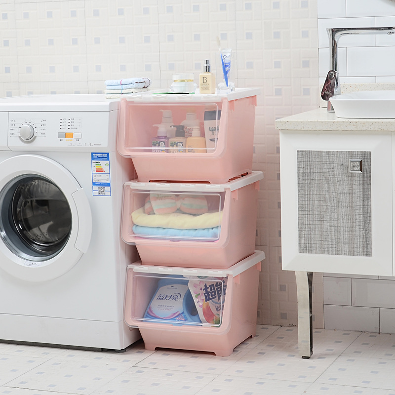 Large flip window toy collection box has lid finishing clothes baby snack box storage box