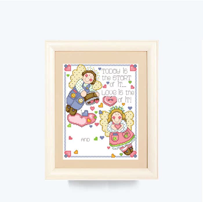 DMC self-equipped cross-stitch kit wedding couples anniversary Valentines Day DIY hand-embroidered material package