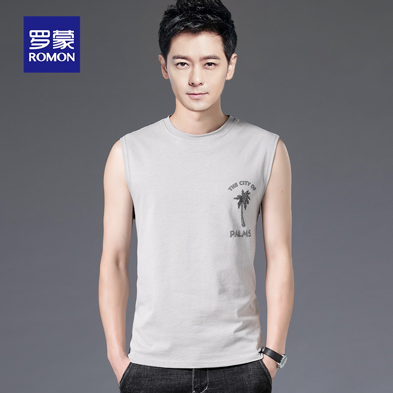 Lomond sleeveless T-shirt mens summer new cotton thin mens vest mens tide brand simple personality sports top