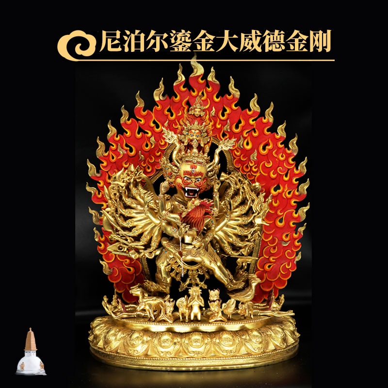 Nepal Buddha statue Saga fine Tibetan Buddhist patrithal protection copper all-gold Daweide King Kong pieces