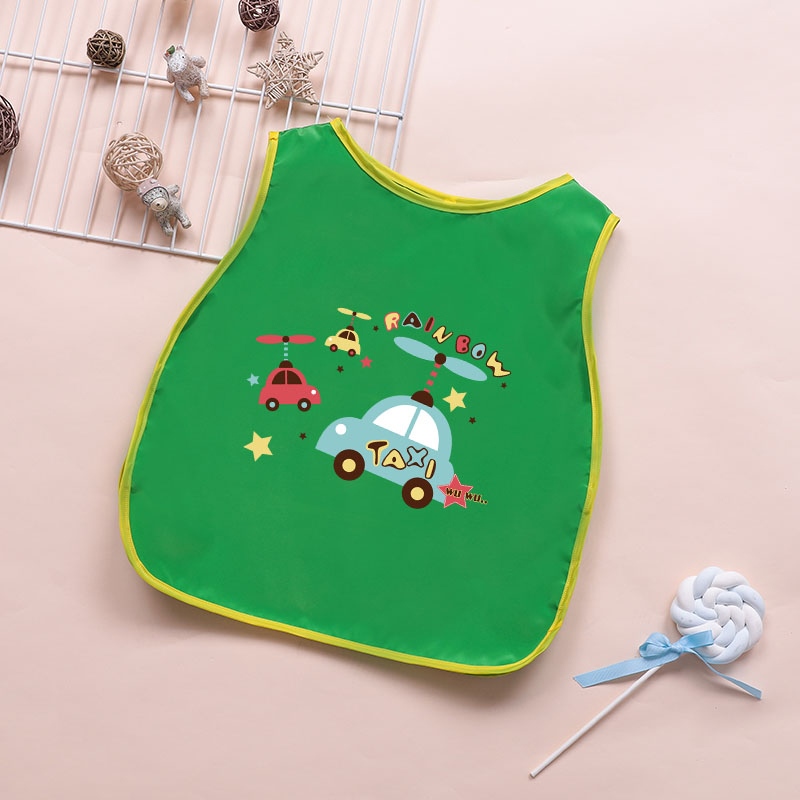 Baby baby eating hooded bib spring and summer long-sleeve waterproof anti-dirty boys and girls childrens apron back wearing hooded clothing