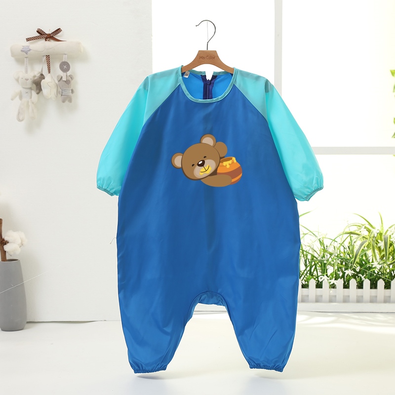Jumpsuit children anti-dirty boy cover waterproof anti-dirty autumn and winter loose jumpsuit male and female babies