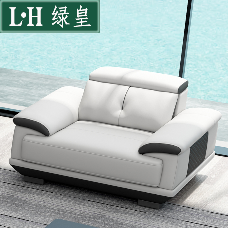 Modern minimalist size household leather sofa single-seat combination full living room massage leather sofa head layer cowhide