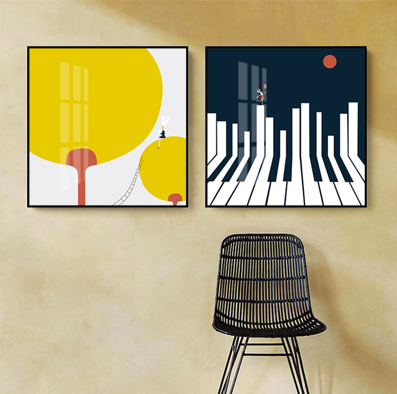 Living room decoration painting modern abstract dining room bedroom childrens room hanging sofa background wall painting light luxury crystal porcelain painting