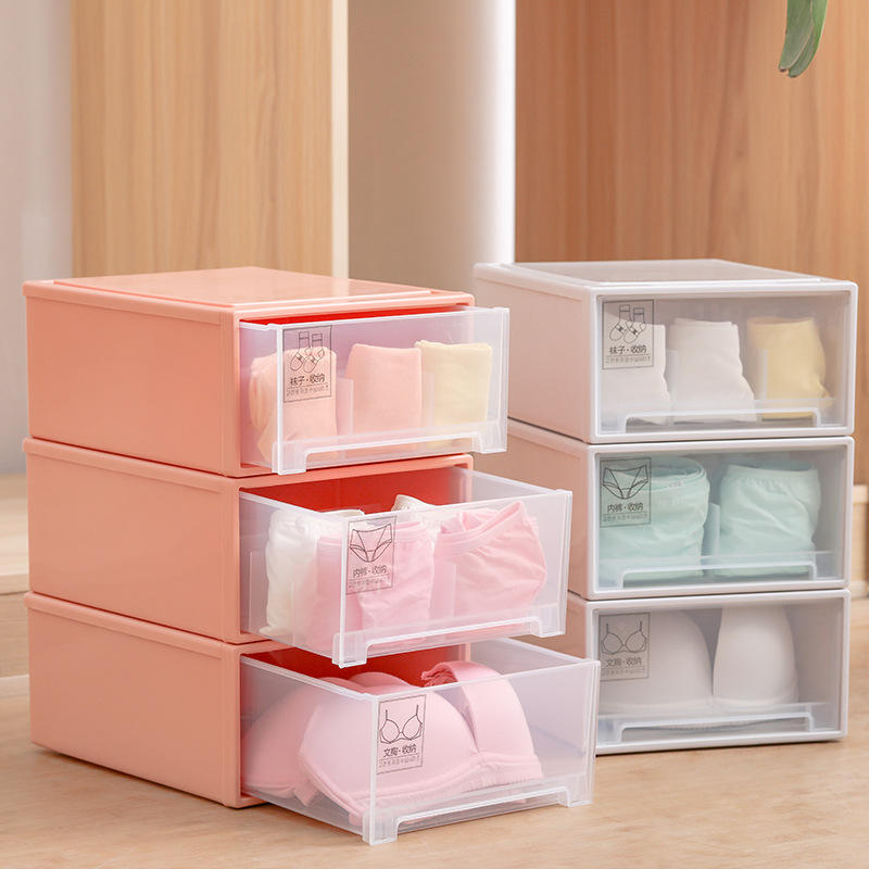 Wardrobe underwear drawer-style collection box transparent home underwear sub-box chest box drawer-style underwear collection box