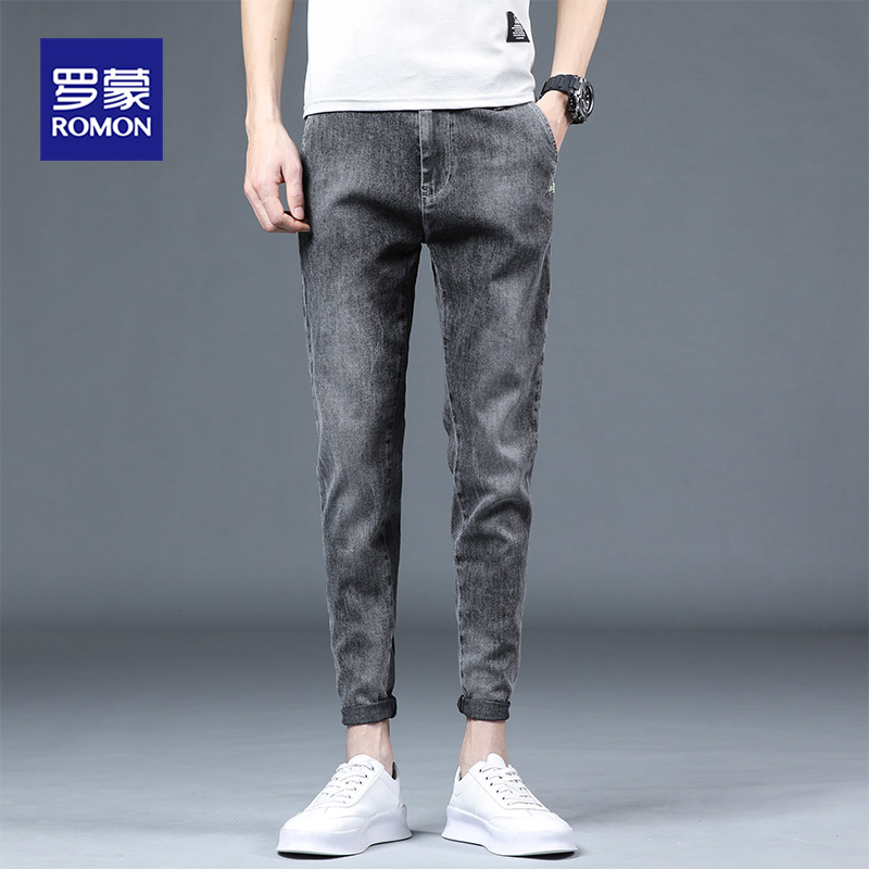 Lomond Jeans Mens Official Spring Summer Slim Slim Slim Pants Elastic Trend Fashion Nine-Point Pants