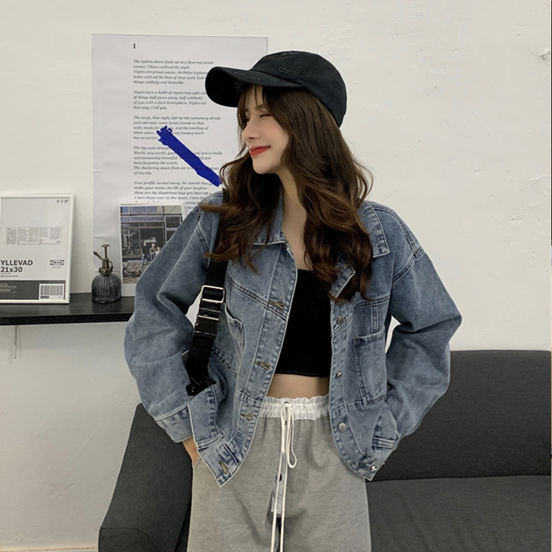 Jacket top 2021 new fashion retro Port flavor network red fried street denim short jacket women spring and autumn ins tide