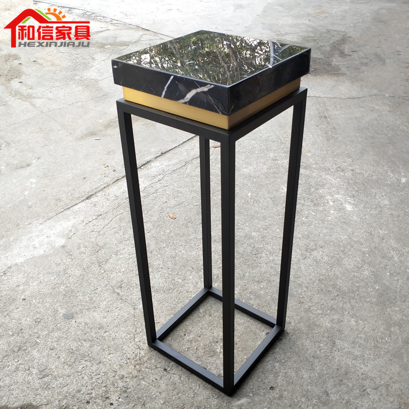 Marble flower shelf indoor home balcony rack iron living room space flower pot rack floor-to-ceiling flower rack