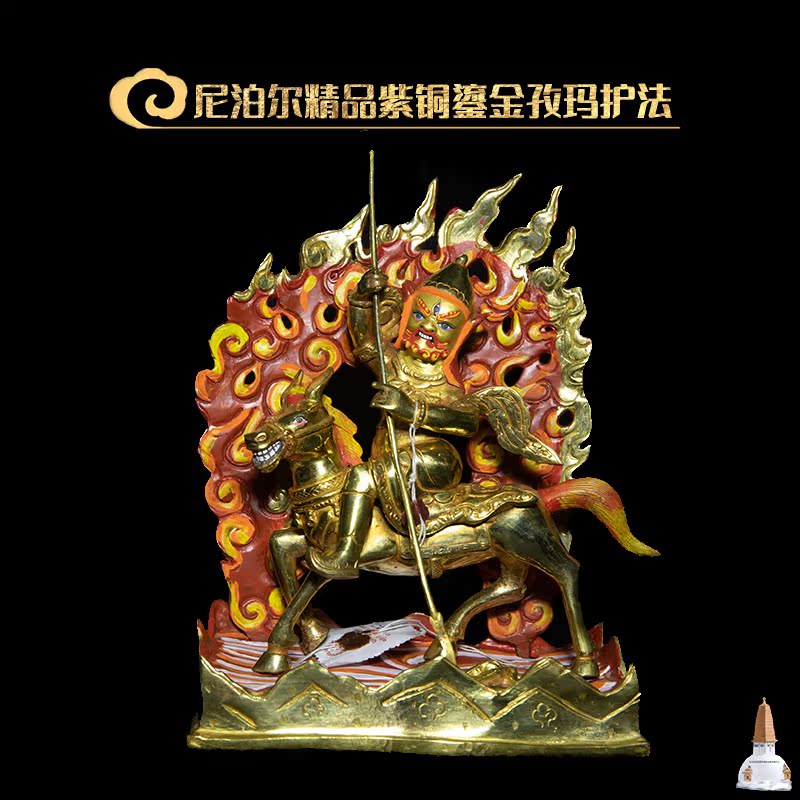 Nepali Buddha statue Tibetan Buddhism worship can be loaded with fine handmade copper and gold Zima protection pieces