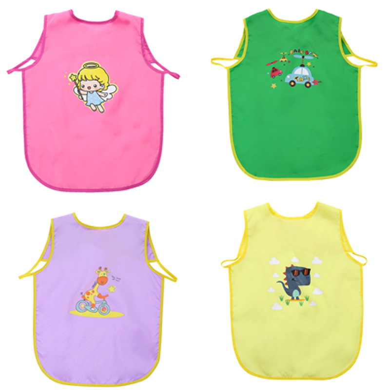 Baby eat bib waterproof summer thin sleeveless rice pocket kindergarten hood wearing childrens apron painting clothes