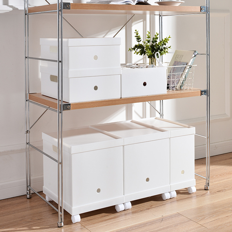 Japanese plastic storage box thick she pulley with lid hand finishing box office and household storage box