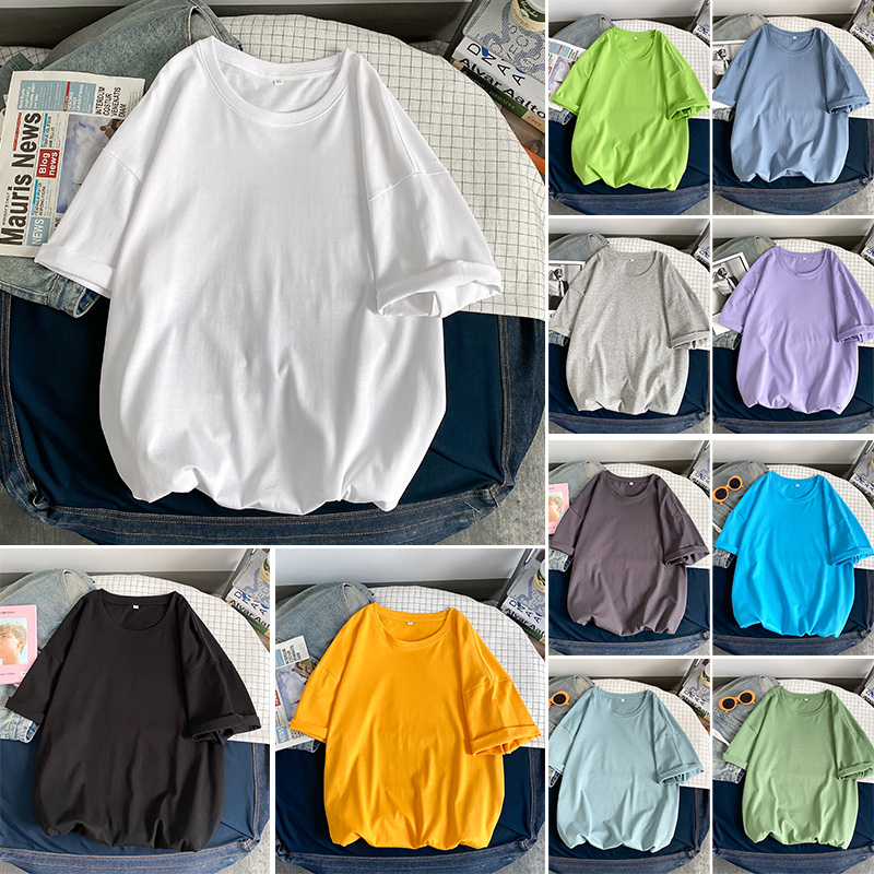 Pure cotton short-sleeved t-shirt mens undershirt ins trendy port wind white inside a simple summer half-sleeve clothes