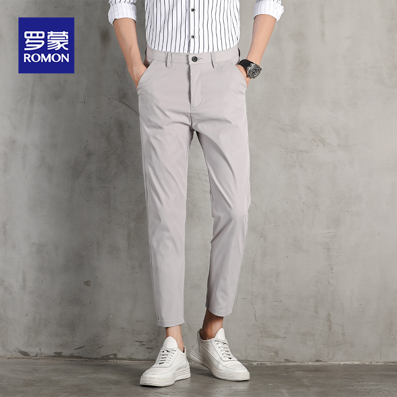 Lomond nine-point casual pants mens official spring and summer new youth small pants slim small foot trend pants men