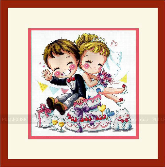 DMC comes with cross-stitch kit SODA SO-3187 Wedding Cake Cartoon Wedding Wedding New Wedding