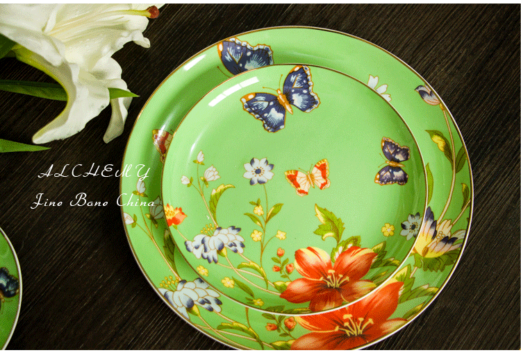 Export British European bowl set ceramic tableware Ceramic round Steak Western food plate foreign trade tail list