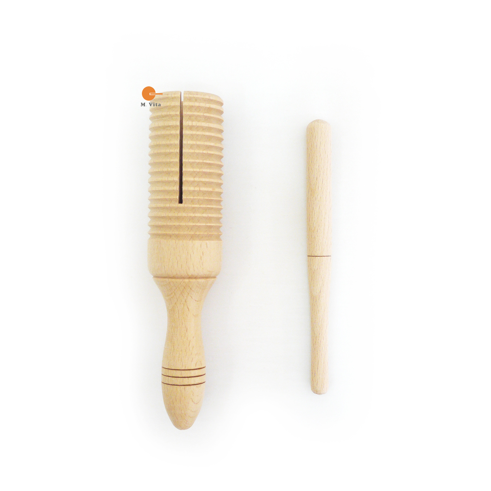 Montessori teaching aids Montessori Olph Childrens musical instrument Birch logs without paint frogs