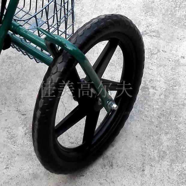 高尔夫球包车轮子高尔夫手拉车实心轮胎单包双包手推车轮子装球篮