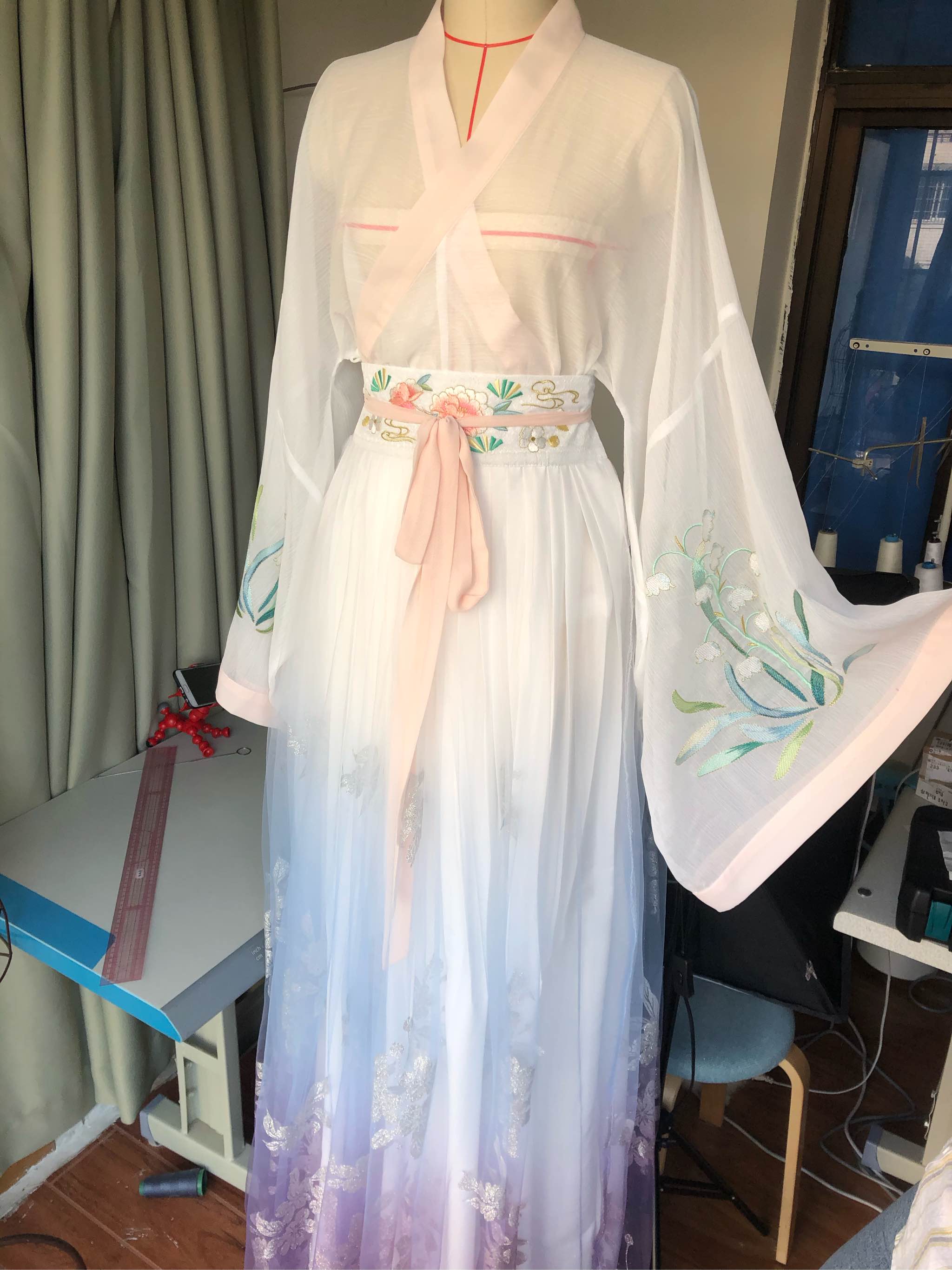 花瑶绉无弹不透双绉雪纺布料 裙子 夏季古装汉服连衣裙汉服内衬布