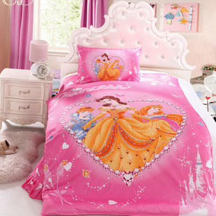 迪士尼儿童床上用品四件套全棉三件套米奇公主男女孩卡通
