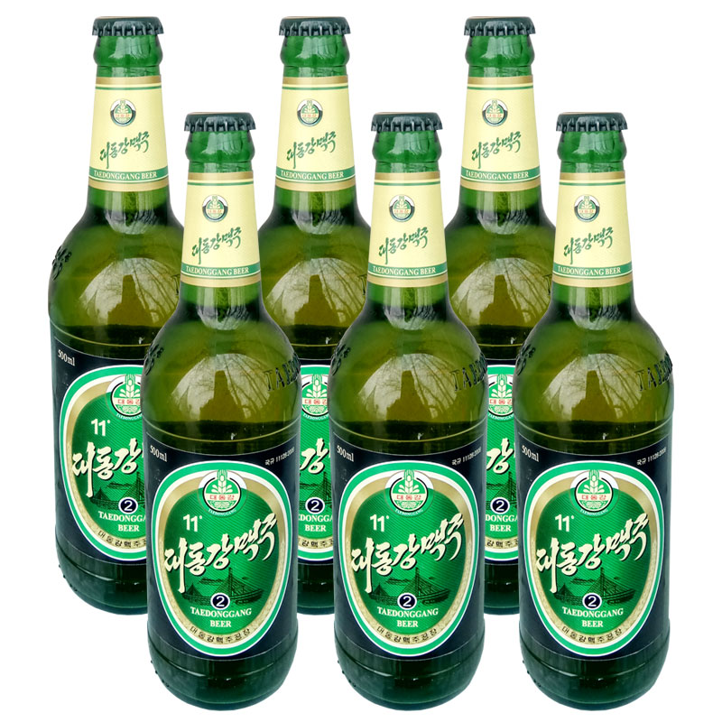 朝鲜原装进口 平壤特产 大同江啤酒2号500ml*6瓶 全麦 特价包邮