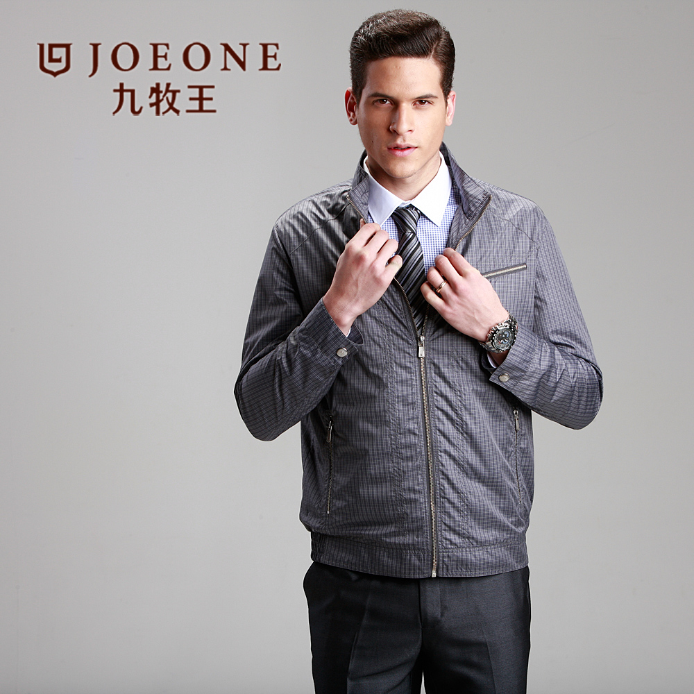 > 加大羽绒立领拉链夹克九牧王外套比价