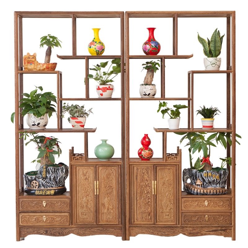 Chicken wing wood Bo ancient frame redwood bogus frame solid wood dobaoge Chinese antique display rack tea shelf