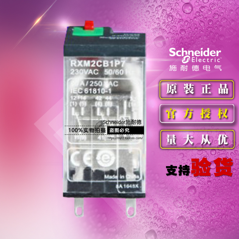 Schneider Micro Relay RXM2CB1P7 AC230V 8 Feet 2 Contact 10A Without LED Original