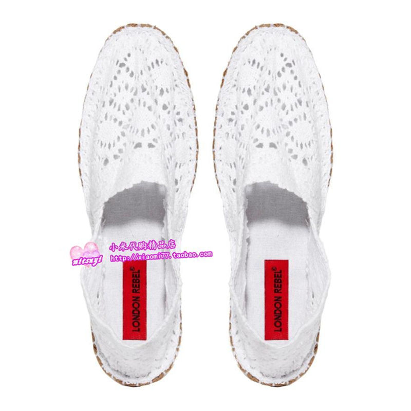 Spot BritainsLondon Rebel crochet hollow light flat-soled straw casual shoes fishermans shoes