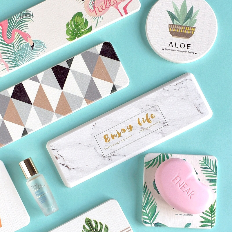 Will absorb water cup pad diatom mud soap pad dry diatom soil absorbent pad washbasin place absorbs water quick dry pad