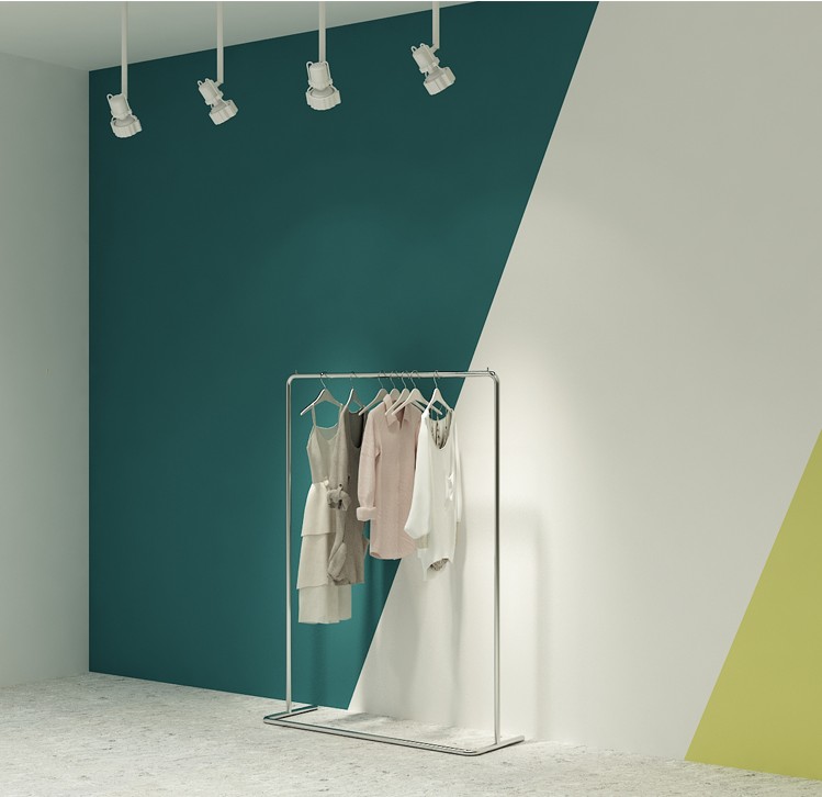 Silver clothing display rack clothing store decoration shelf net red ins new display rack nano silver high-end