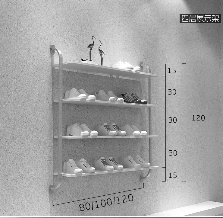 Clothing store background wall decorative shoe bag shelf on the wall of the shelf shoe shop wall hanging display rack shoe rack