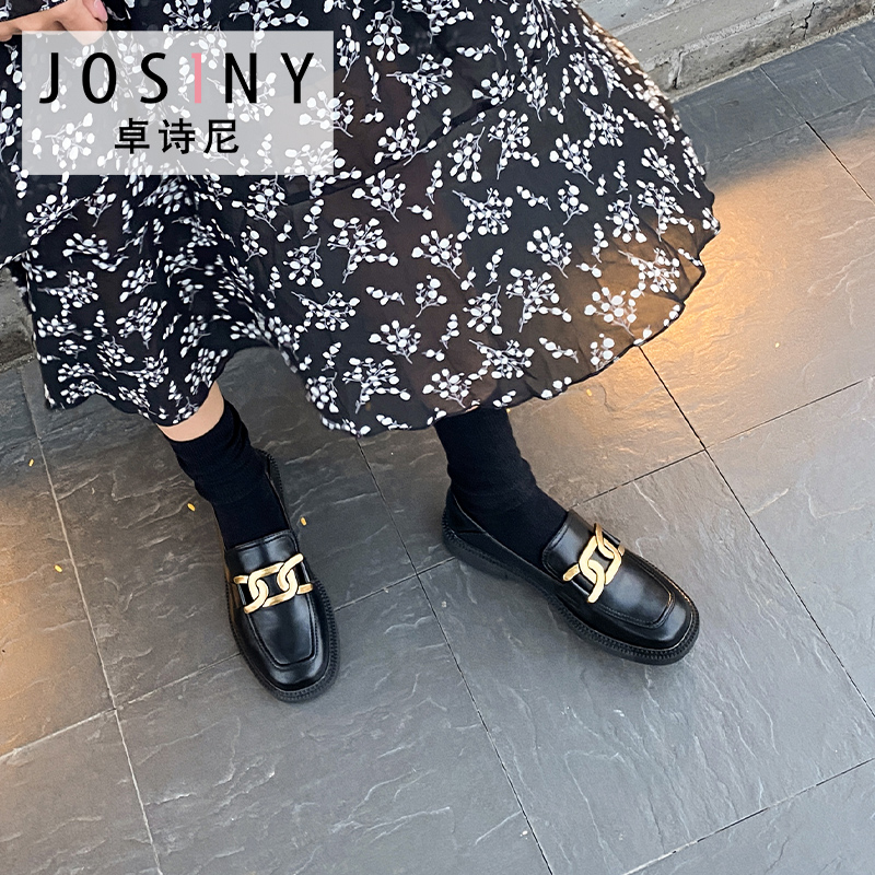 Zhuo Shini spring 2021 new small leather shoes womens heels with a pair of casual commuter shoes