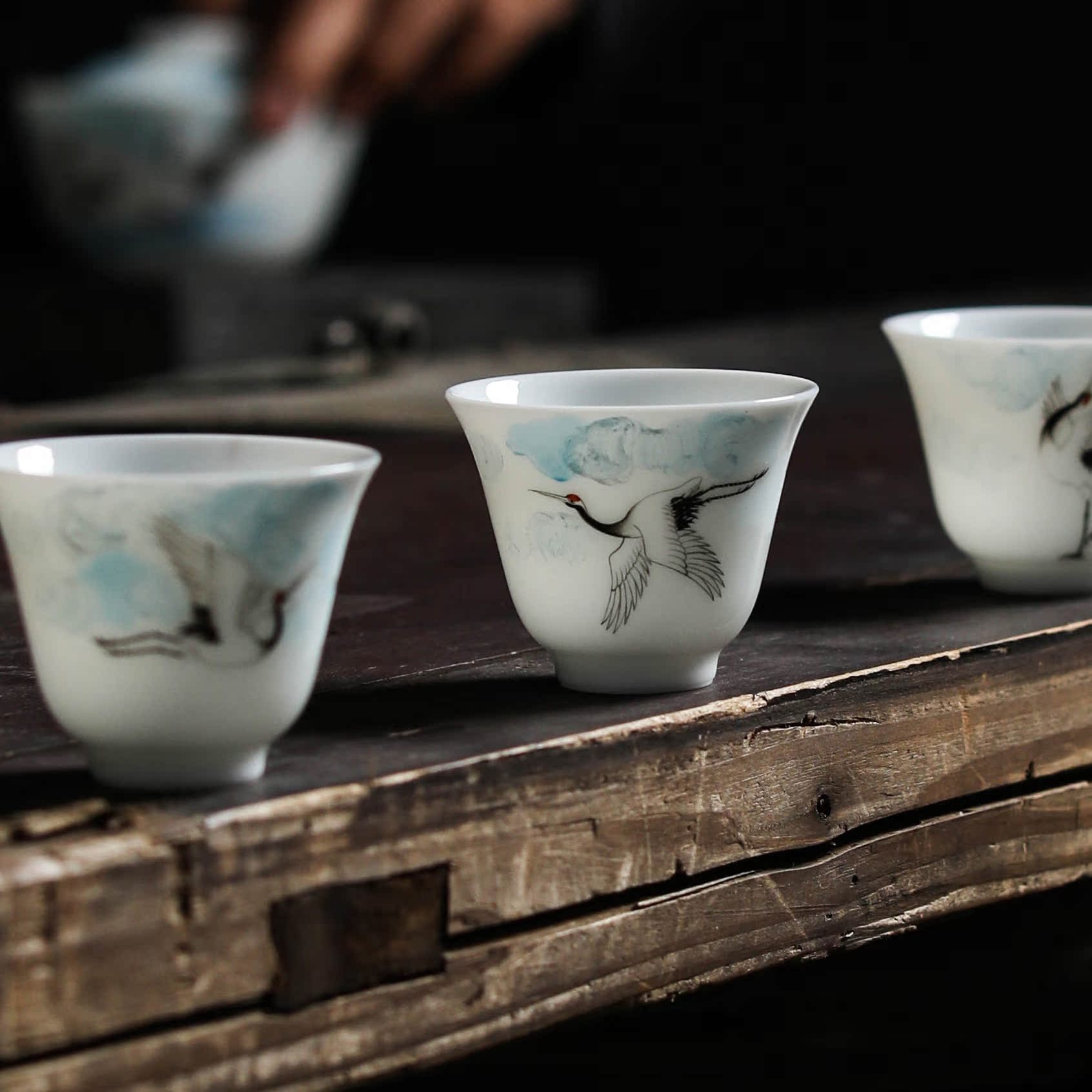 Duqing Xianghe Pinyu Cup Jingdezhen ceramic pure handmade guest cup Kung Fu tea with tea ceremony single cup small tea cup