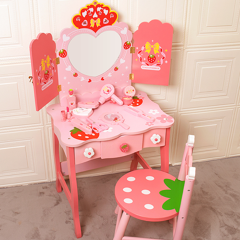 Wooden childrens cosmetics toys home simulation dresser toys 3-6-7-8 years old girl princess bedroom
