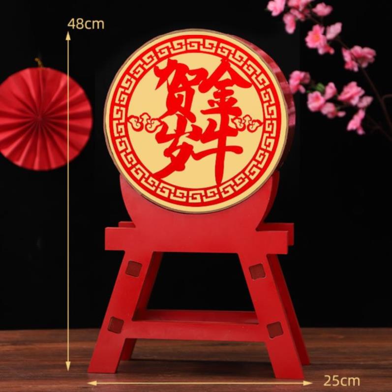 Beauty salon Mei Chen 2021 Niu New Year sitting gun decoration company annual meeting decoration floor-to-ceiling flower drum Europe