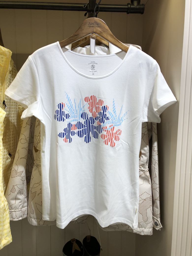 AIGLE counter domestic womens speed dry T-shirt 8133190121 122 123 SUCCULENTES