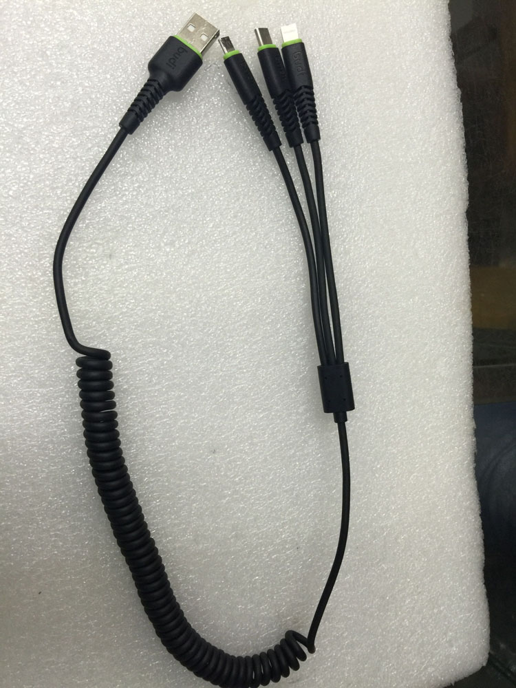 U.S. Brands Three-function USB cable supports simultaneous charging of Apples Android phones