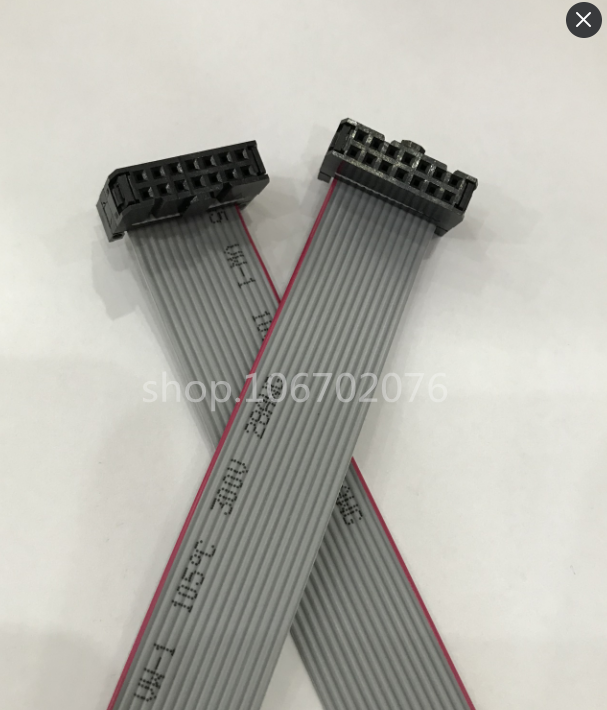 FC-14P double-header 14pin needle JTAG connector 2.54mm AVR download line IDC gray line