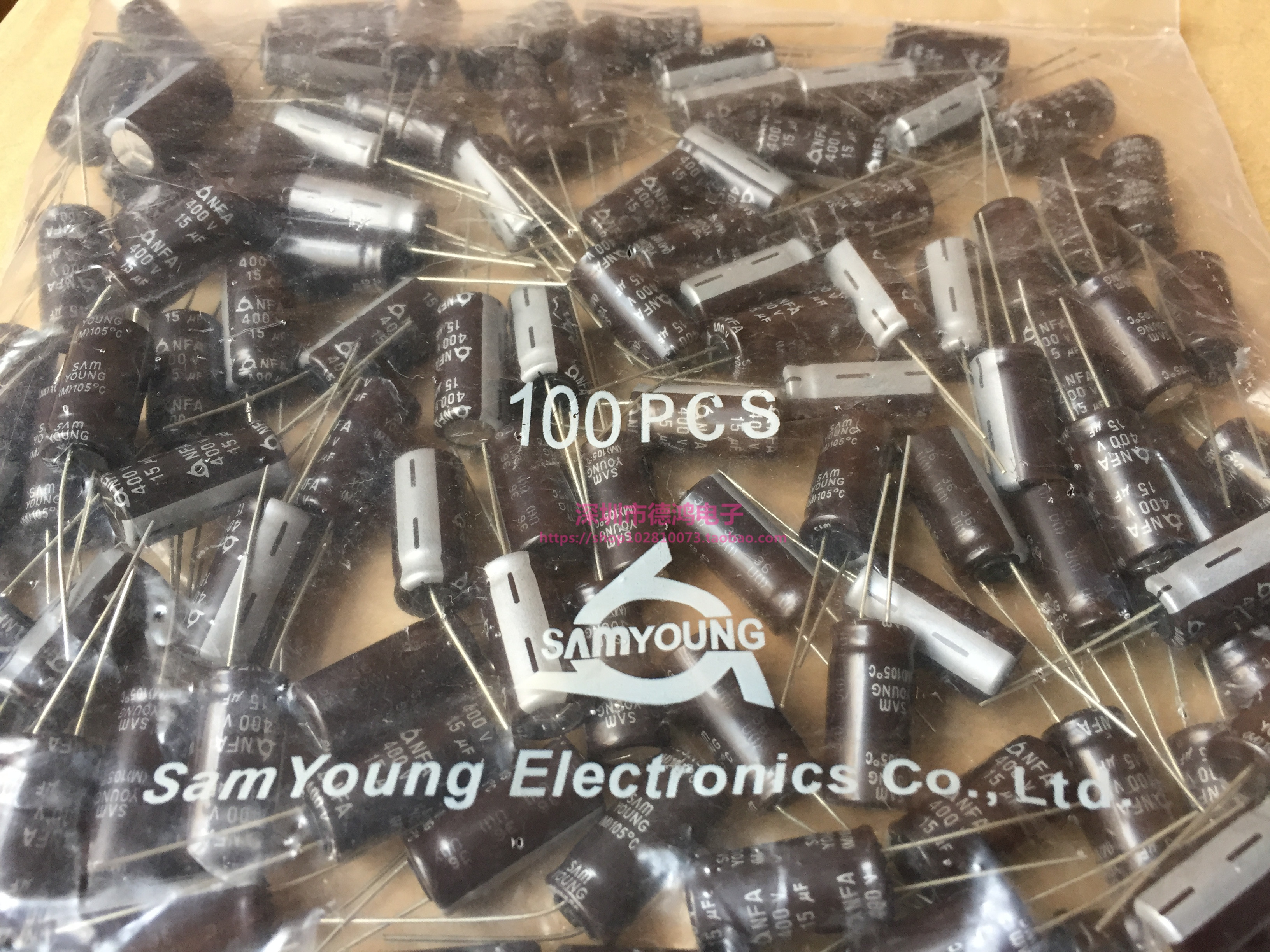 Imported original 400V15UF 10X20 Sanying NFA Series 15UF400V high frequency