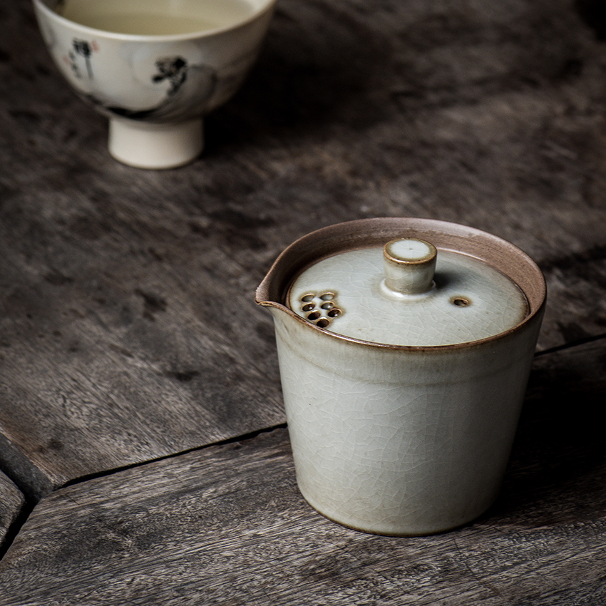 Single clear hand grasp pot Jingdezhen ceramic pure hand-covered bowl open piece can raise kung fu tea with a single small teapot
