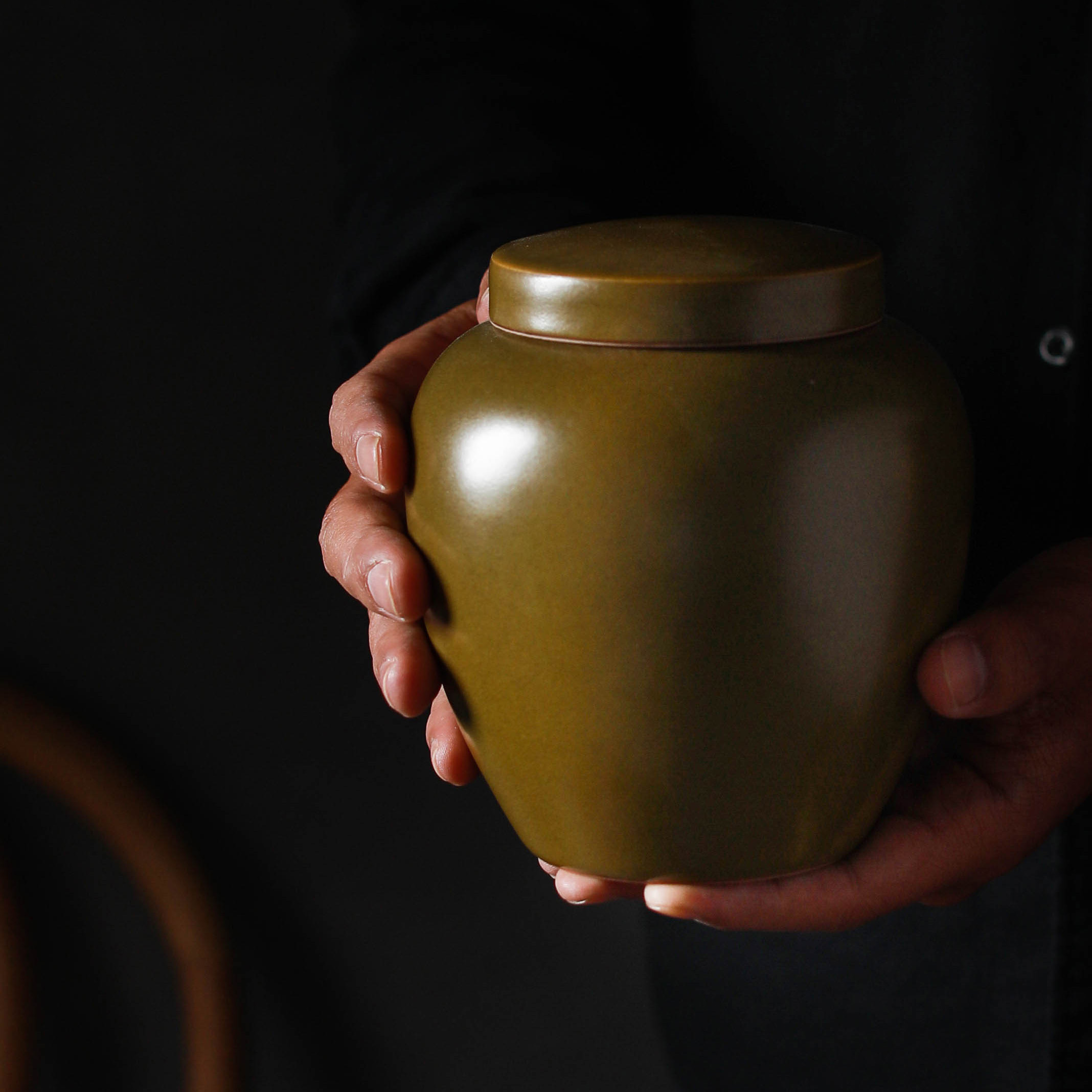 Duqing Tea end glaze storage tank Hand-ceramic high-grade tea can sealed cans Kung Fu tea set Jingdezhen