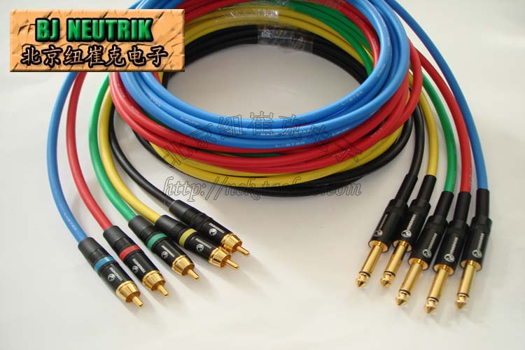 L-2T2S signal line sophomore core turn Lotus subwoofer line 6.35 rCA mixer mono audio line