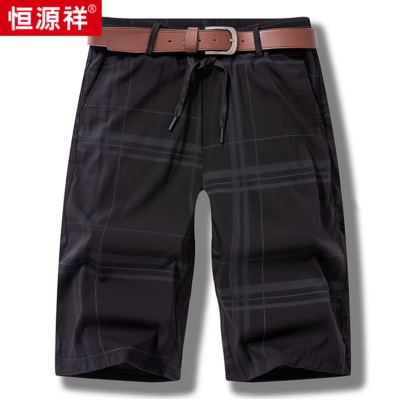 Hengyuanxiang middle-age mens casual shorts mens summer new thin pants mens five-point pants loose pants