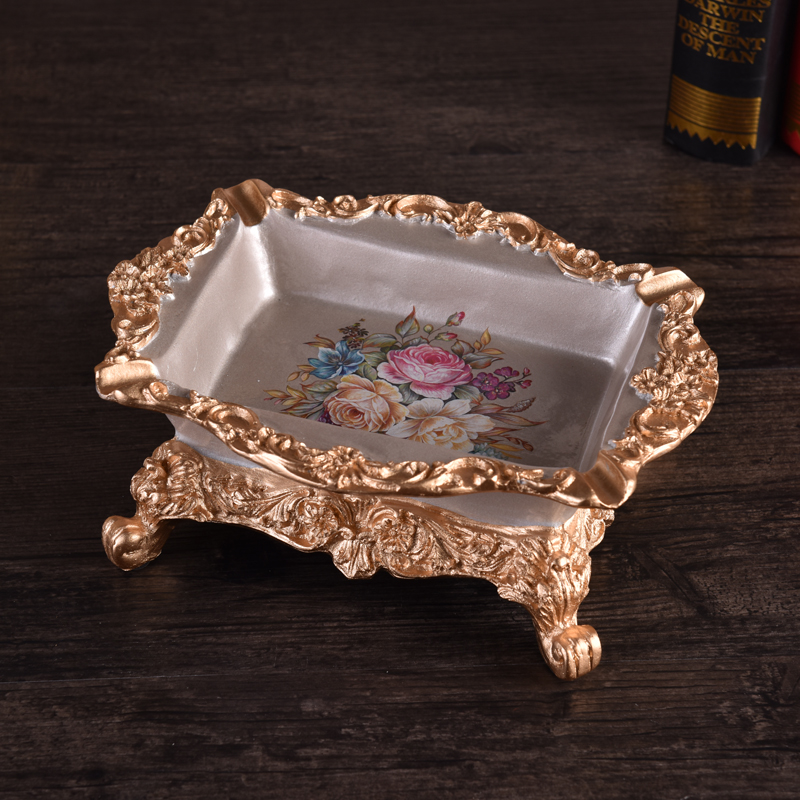 European-style new court idyllic ashtray home decoration resin creative ceramic living room fashion decoration