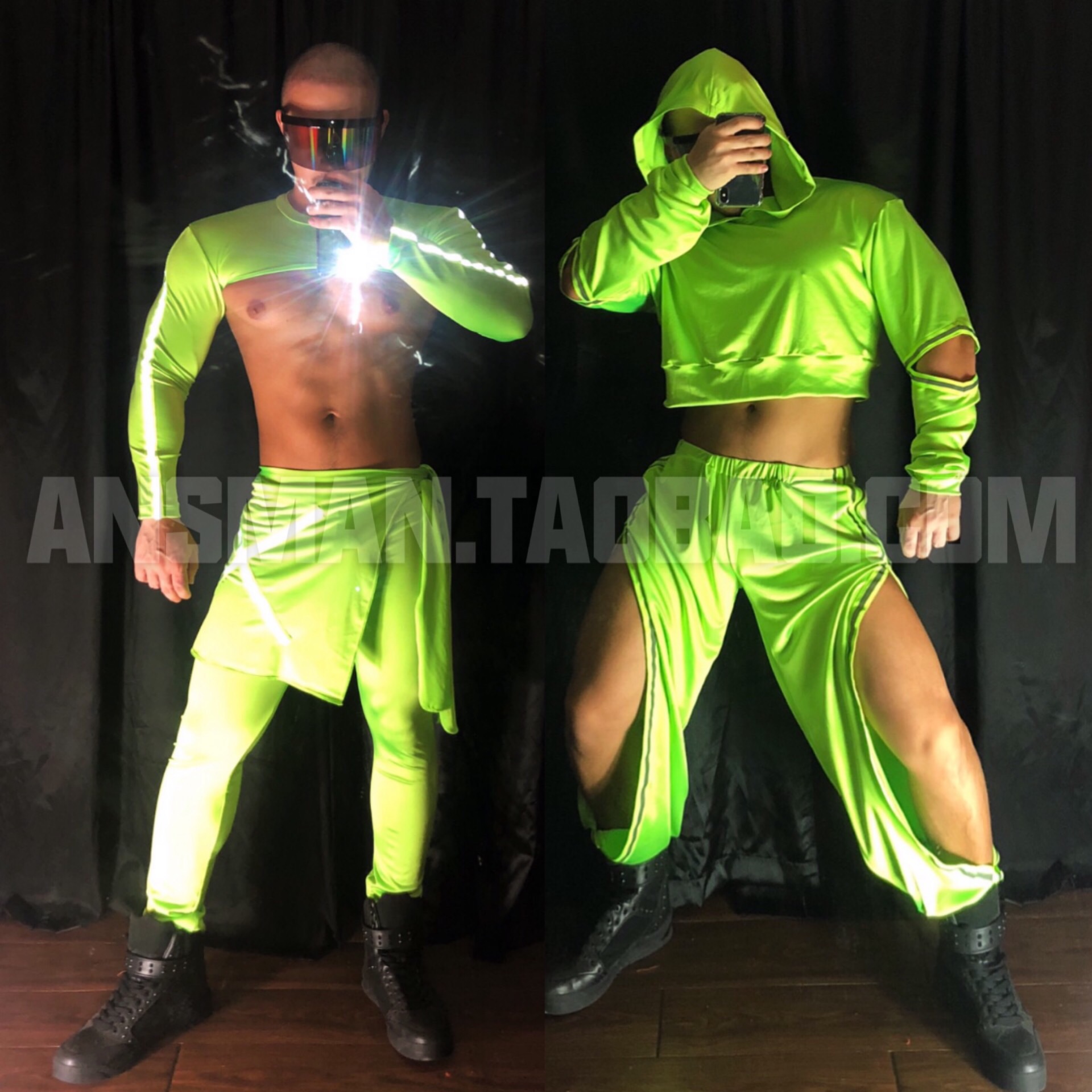 Labor Day May Day bar nightclub mens and women gogo clothing sexy night ds reflective strip fluorescent performance clothing new