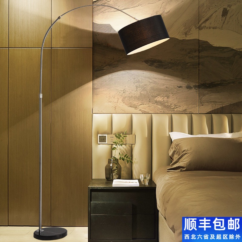 Floor lamp living room bedroom study head fishing sofa light creative network red live reading remote Nordic minimalist light luxury ins wind stand lamp support Tmall Elf voice control