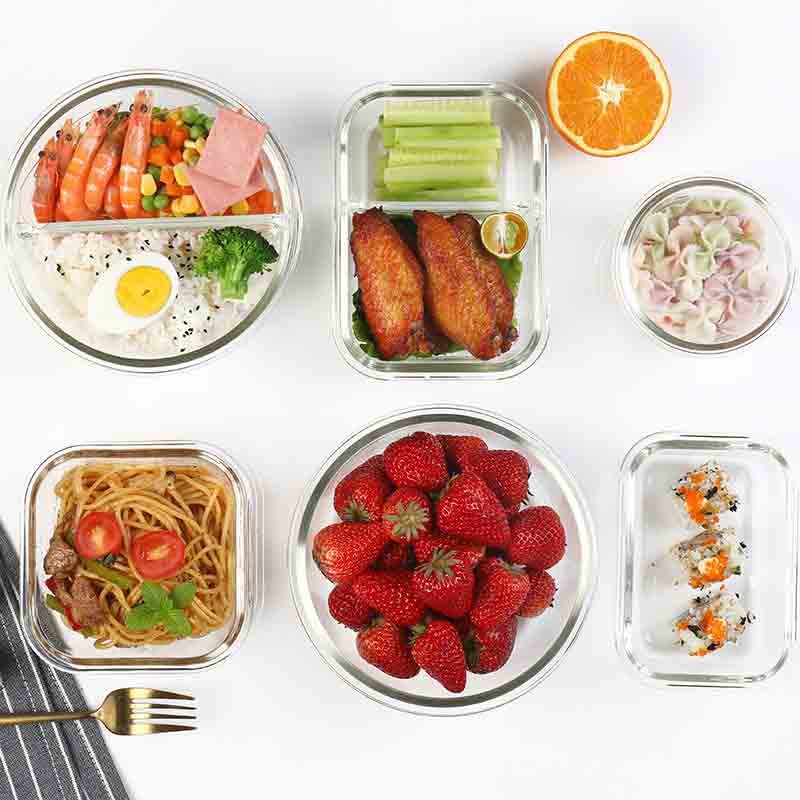 Office workers can microwave oven heating special bowl glass lunch box students insulation when the lunch box with cover preservation box compartment