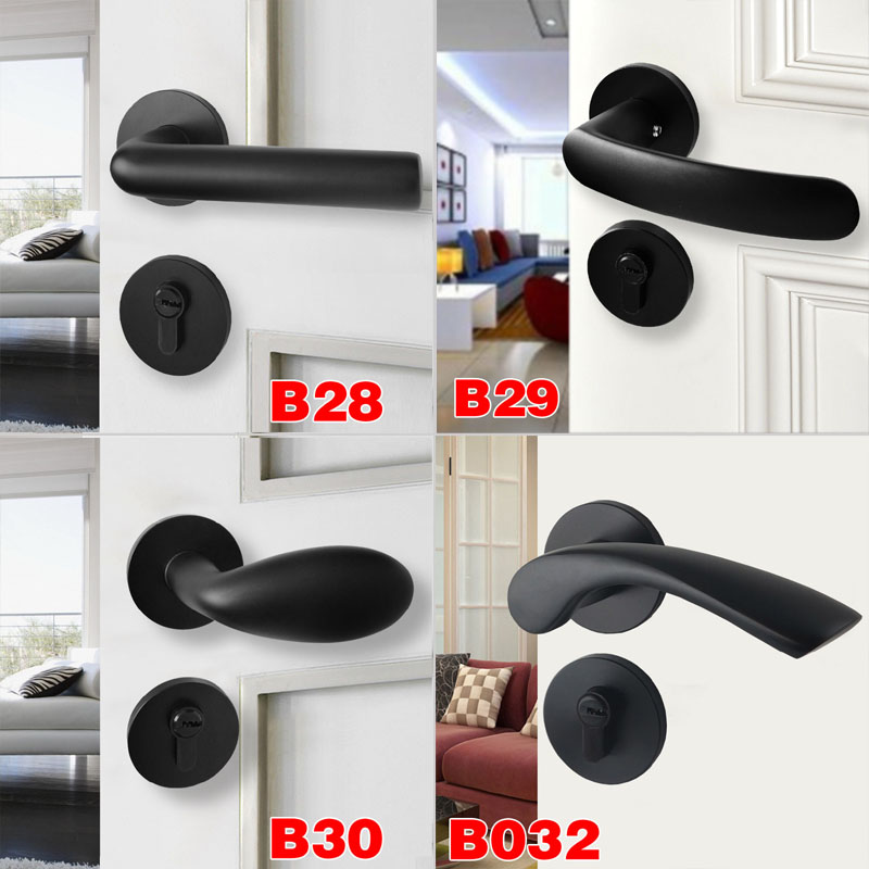 7255 space aluminum black split door lock indoor bedroom door lock wooden door white split lock hand lock